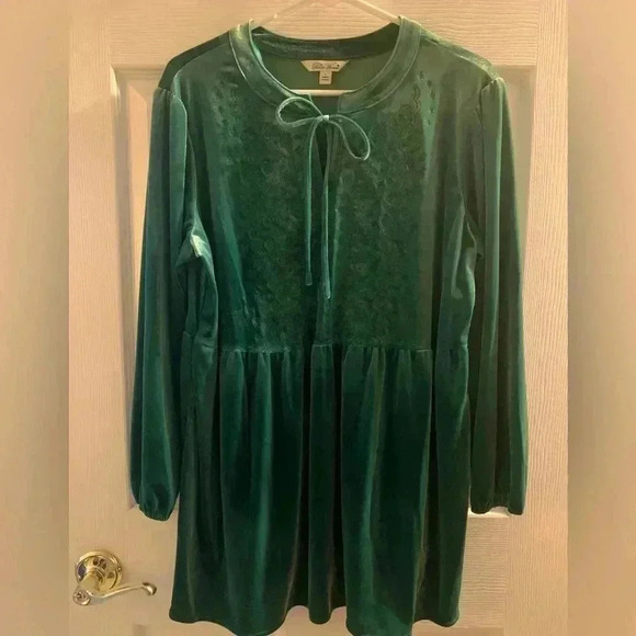 Emerald Green Pioneer Woman Embroidered Empire Waist Tunic - Picture 1 of 5